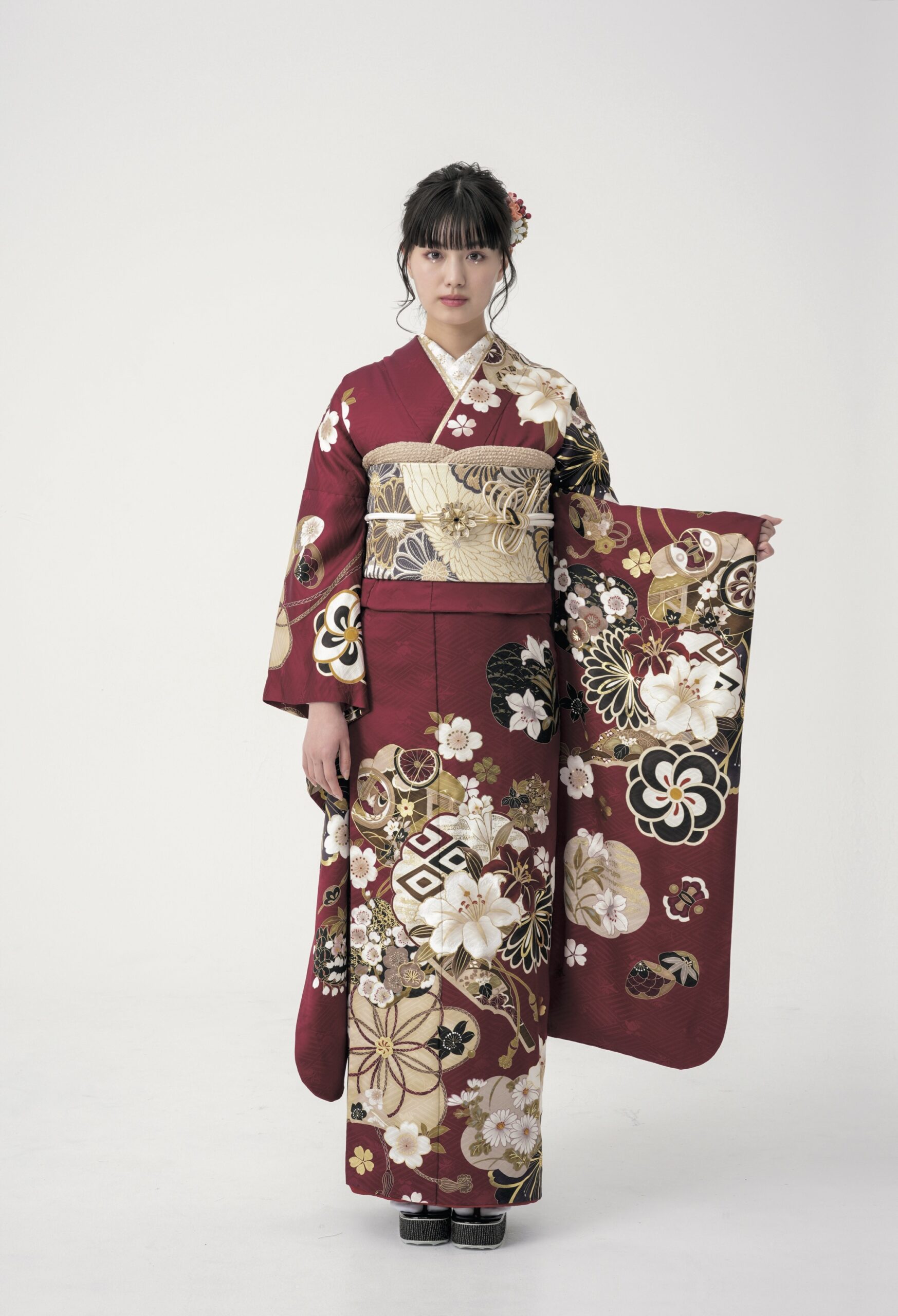 カコさま専用　化繊 振袖 成人 B501-scaled.jpg