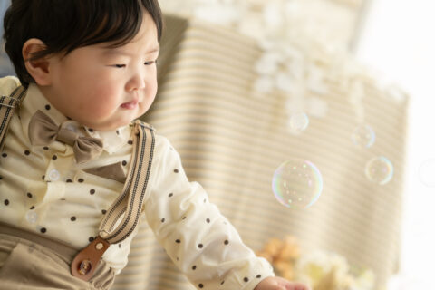 しゃぼん玉撮影はお子様に人気です