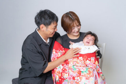 お宮参り・百日祝いはご家族撮影もおすすめです